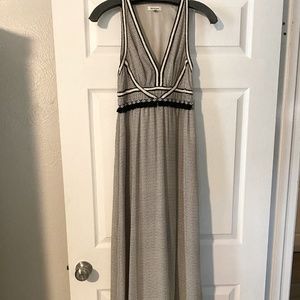 Max Studio Maxi Dress with Braid and Fridge Detail Size XS